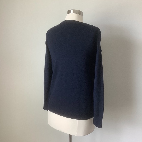 J. Crew Asymmetrical Zip Stripe Navy Sweater XS - Picture 8 of 16